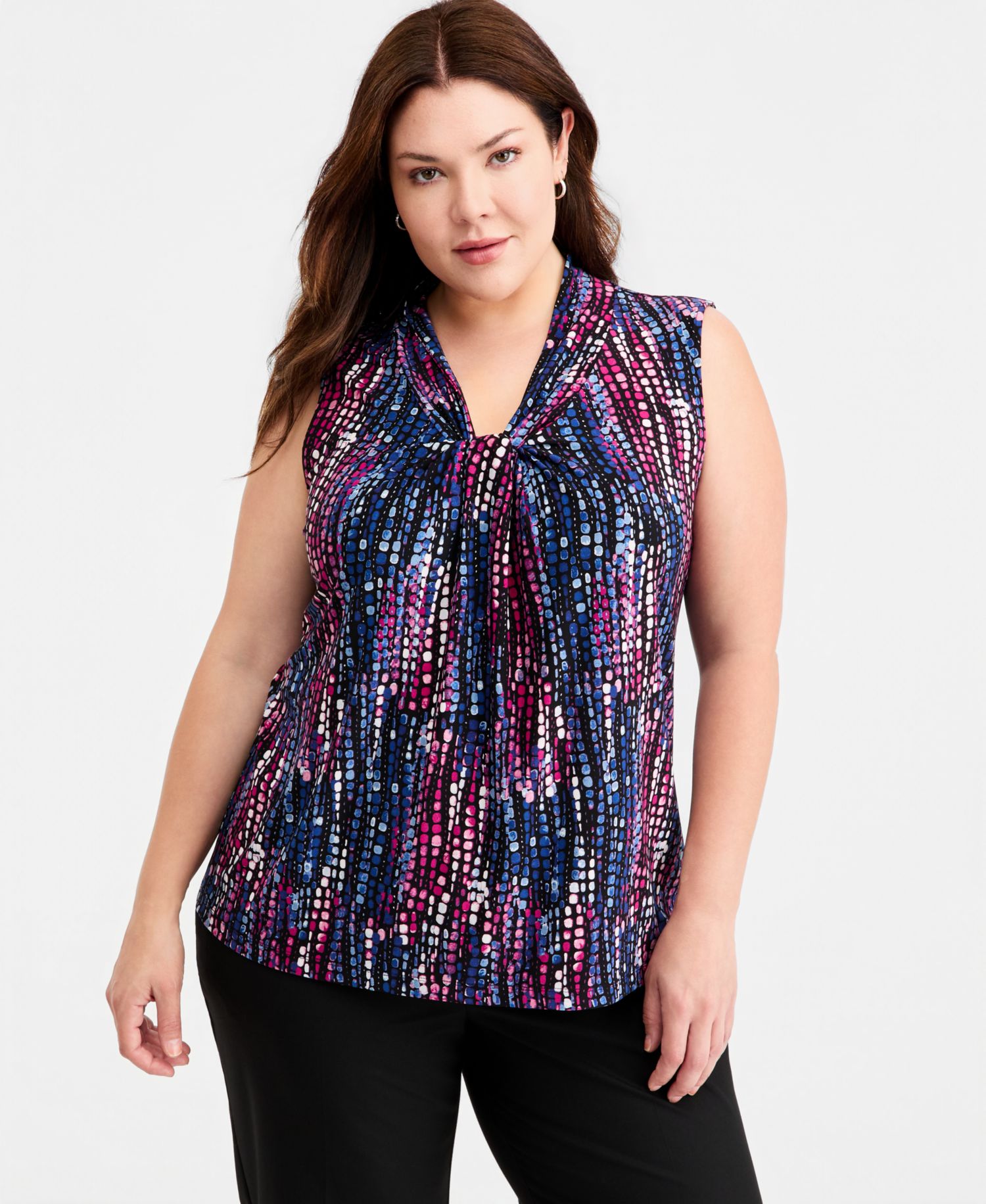 Plus Size Printed Sleeveless Top