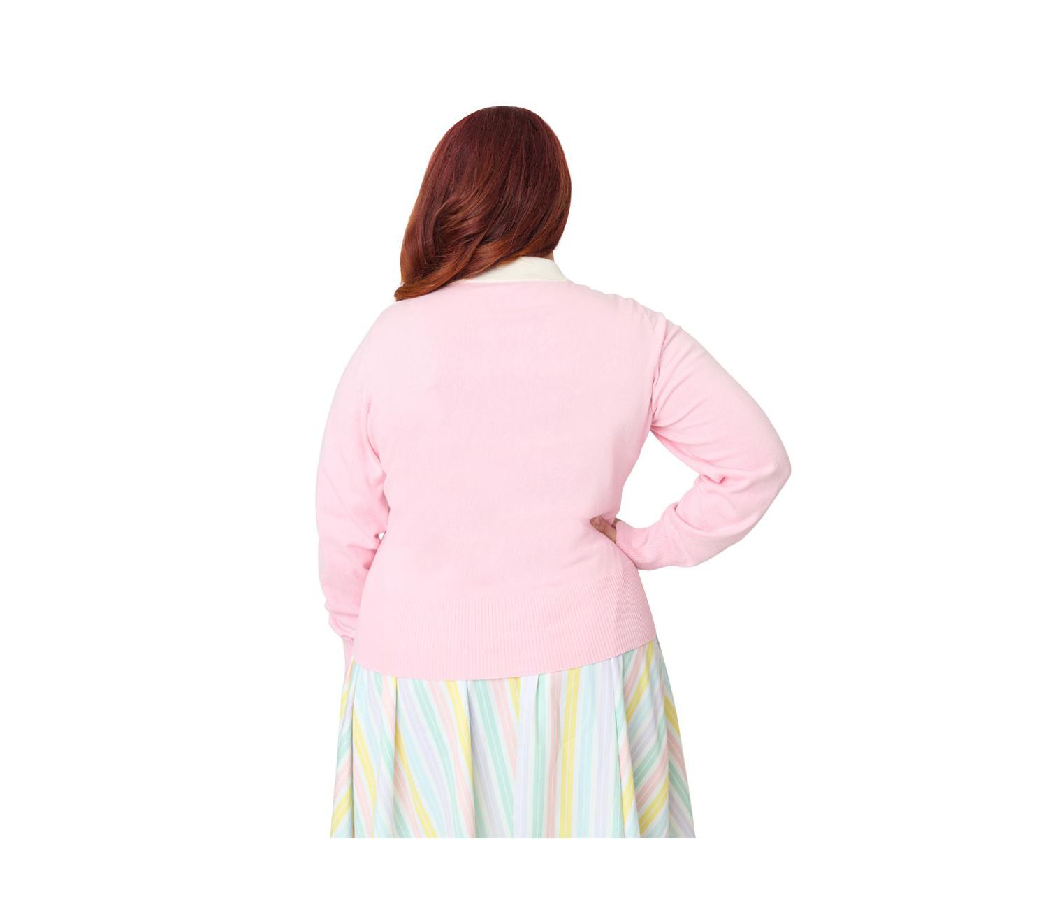 Plus Size Collared Knit Cardigan