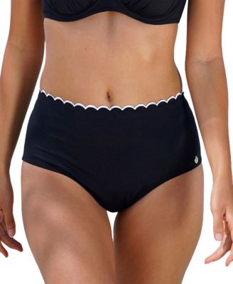 Women's Scalloped High Waisted Bikini Swimsuit Bottom