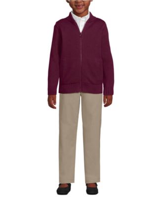 Lands End Girls School Uniform Legacy Full Zip Cardigan - Burgundy 55$