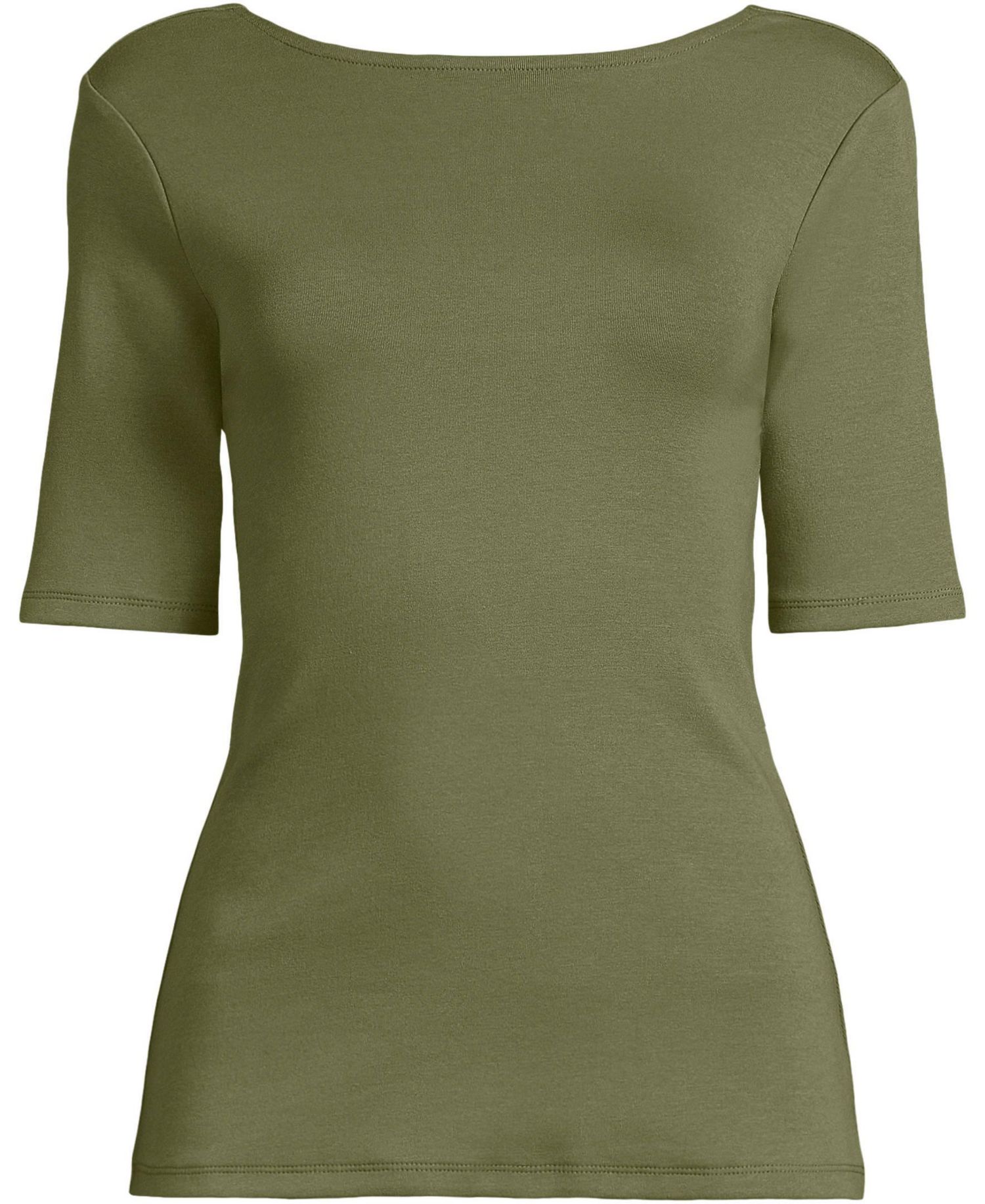Women's Elbow Sleeve Polished Essentials High Neck Low Back Top