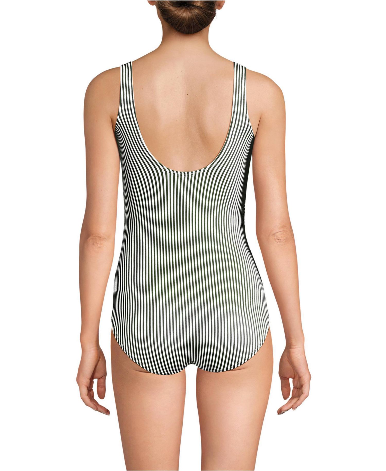 Women's Scoop Neck Tugless Sporty One Piece Swimsuit