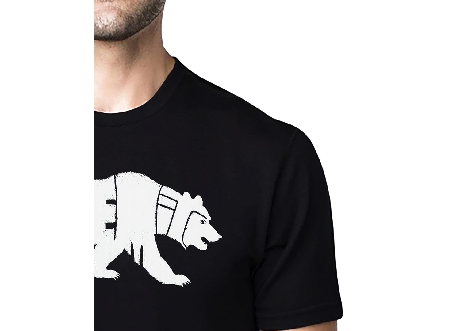 Men's Yosemite Bear Word Art Cotton and Polyester Blend T-Shirt