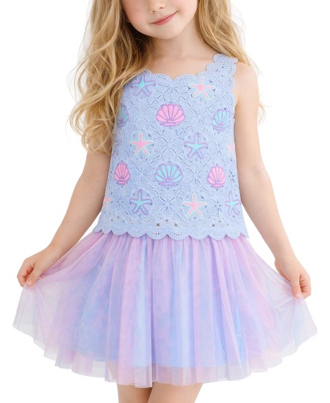 Pink & Violet Girls' 2T-6X Sleeveless Tank Top and Skirt, 2-Piece Set