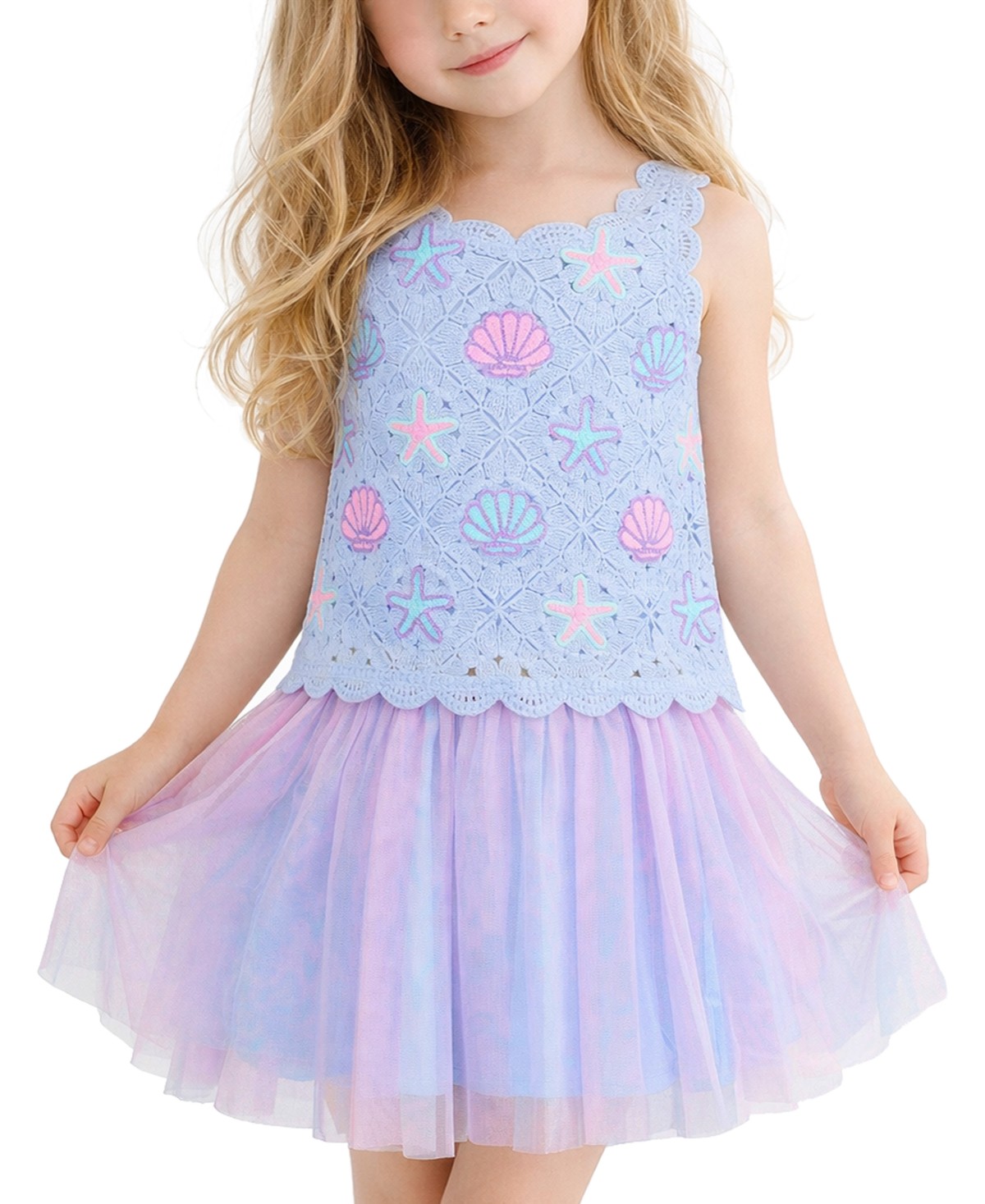 Pink & Violet Girls' 2T-6X Sleeveless Tank Top and Skirt, 2-Piece Set — фото 1