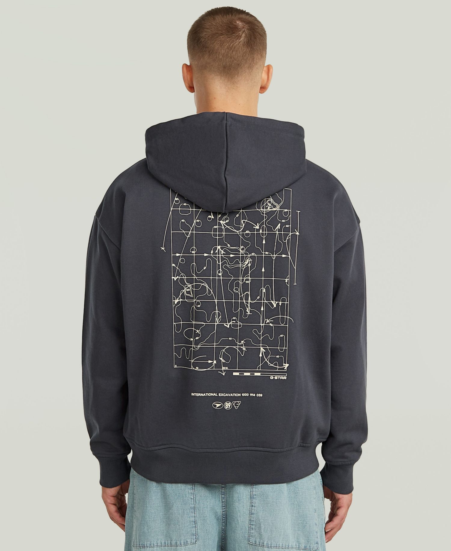 Men's Back Graphic Hooded Zip Sweatshirt