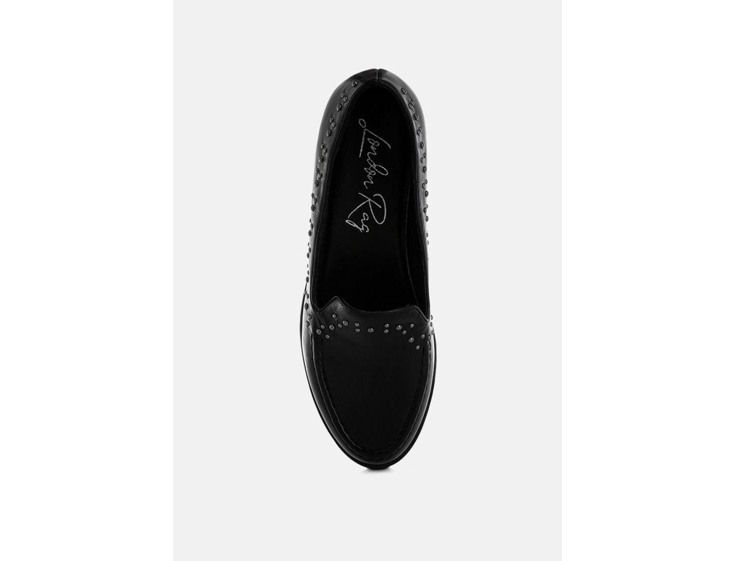 Женские туфли London Rag Gonia Studded Faux Leather, цвет: Чёрный — фото 5