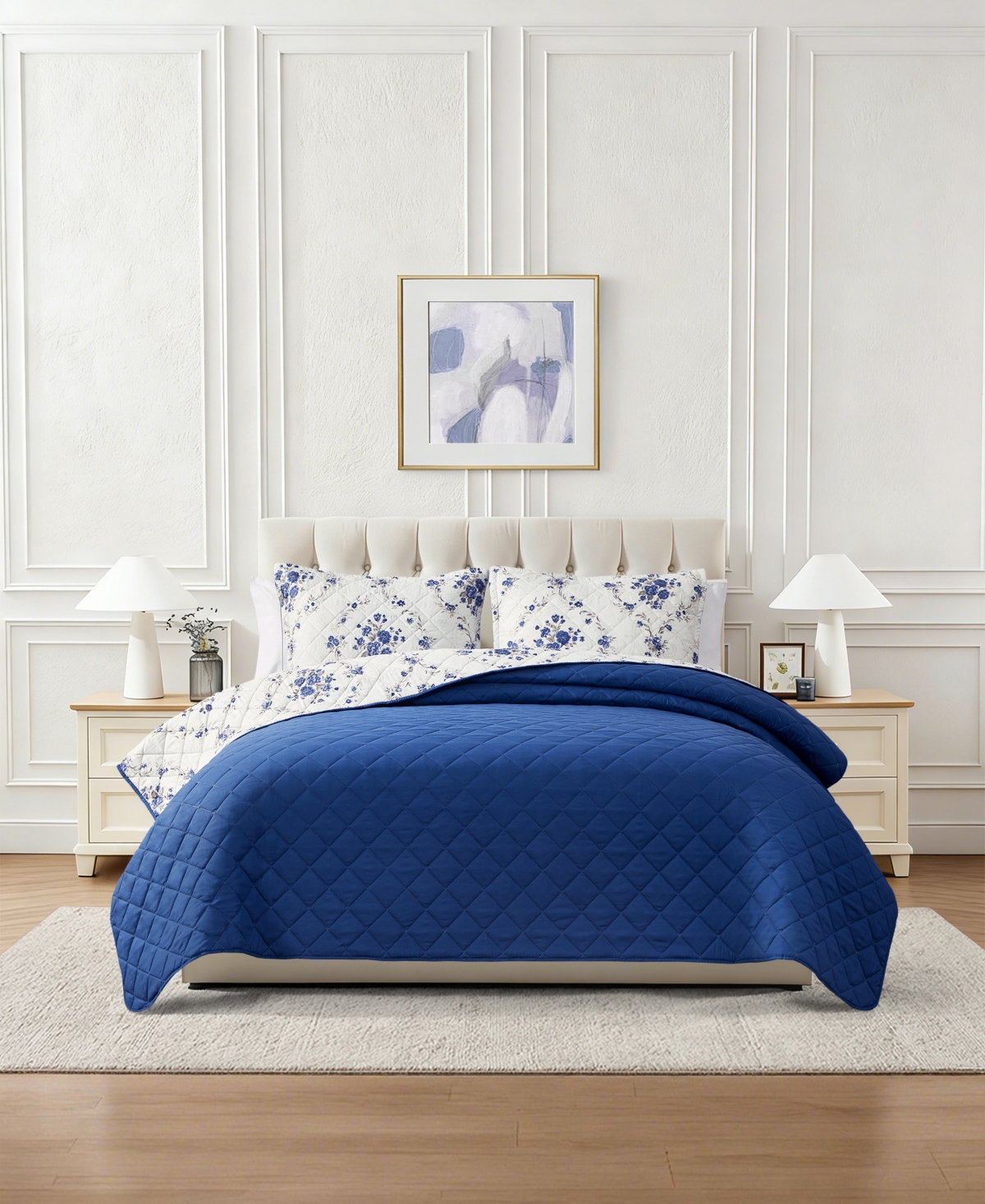 Chelsea Loft Pinsonic Floral Reversible 3-Pc. Quilt Set