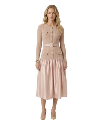 fitted ribbed midi dress Fitted Ribbed Midi Dress Charcoal / Small main image 1