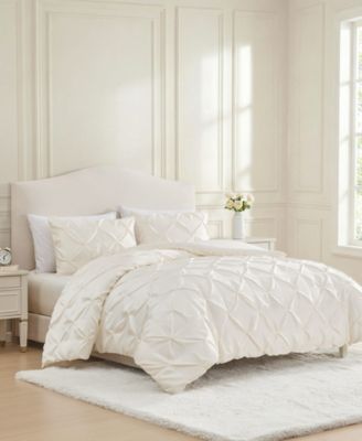Laura Ashley Pintuck Solid Satin 2-Piece Comforter Set, Twin XL