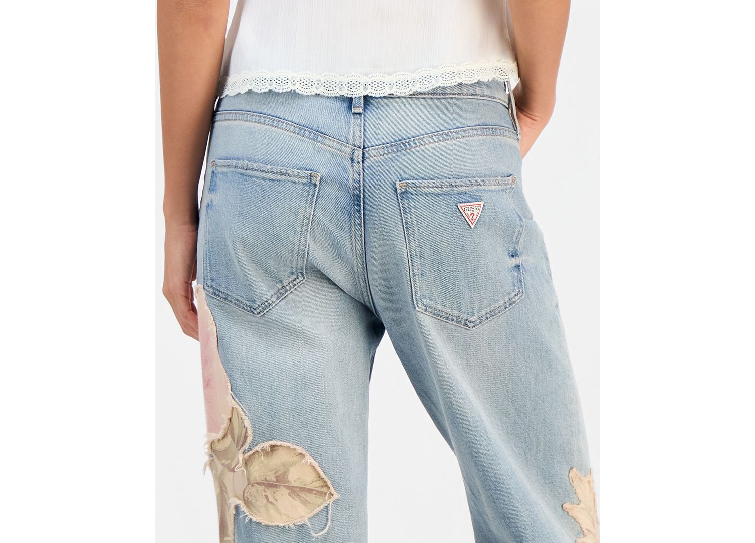 Women's Rey Floral Appliqu&eacute; Wide-Leg Jeans