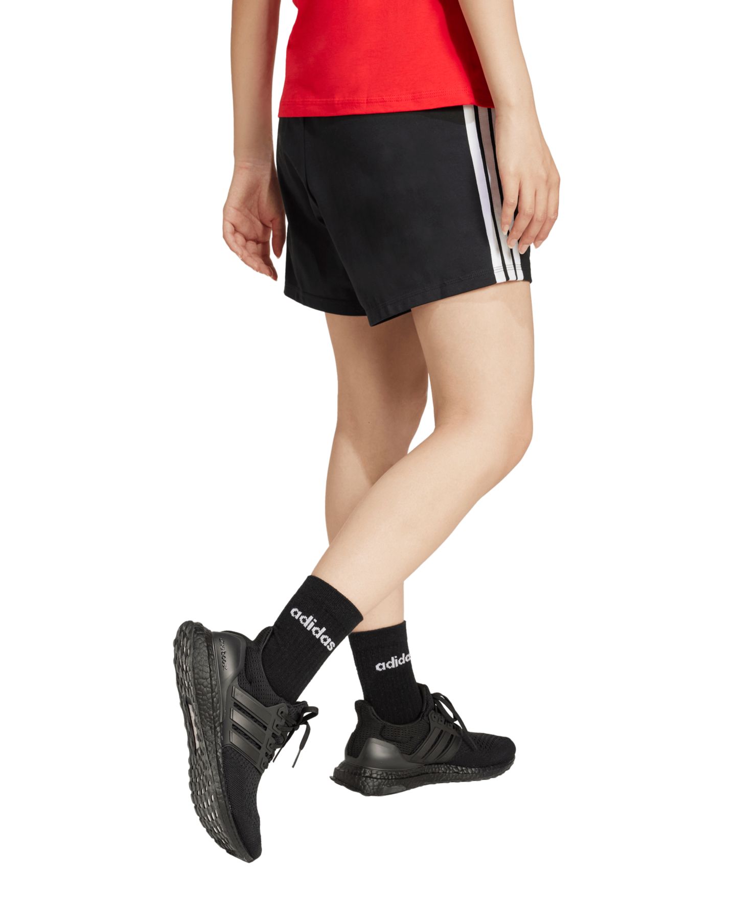 Женские шорты adidas Essential Drawstring Pull-On, цвет: Чёрный / Белый — фото 6
