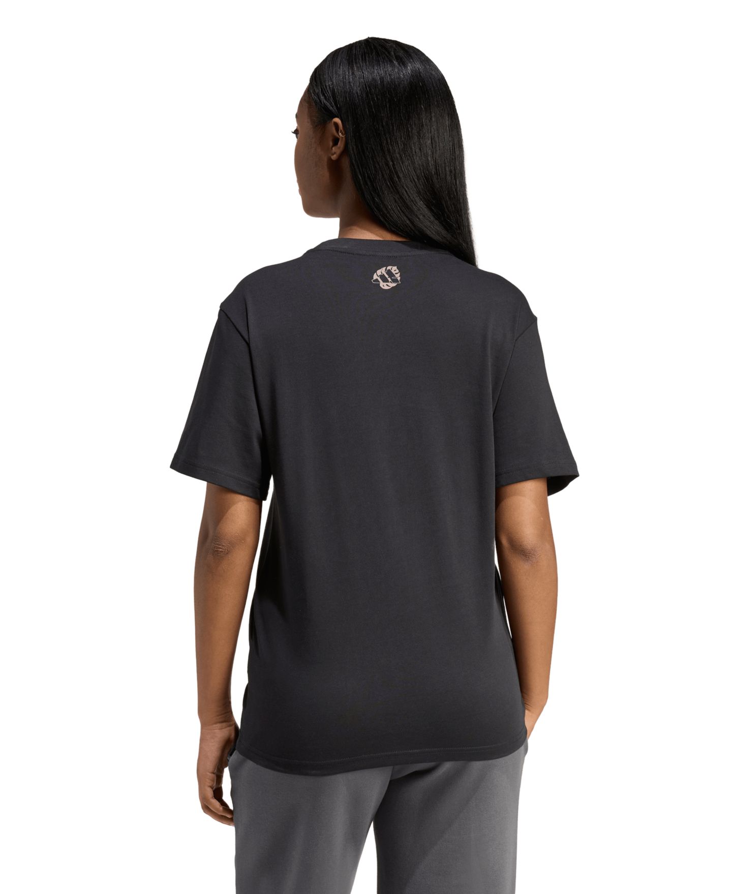Женская футболка adidas Animal Print Short-Sleeve Cotton, цвет: Чёрный — фото 5