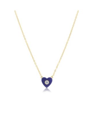 The Lovery Lapis Cz Single Heart Necklace 14K Gold-Plated Sterling Silver - Lapis 102$