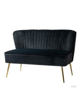 Euclid 47" Contemporary Velvet 2-Seat Armless Loveseat Sofa