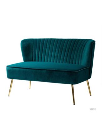 Euclid 47" Contemporary Velvet 2-Seat Armless Loveseat Sofa