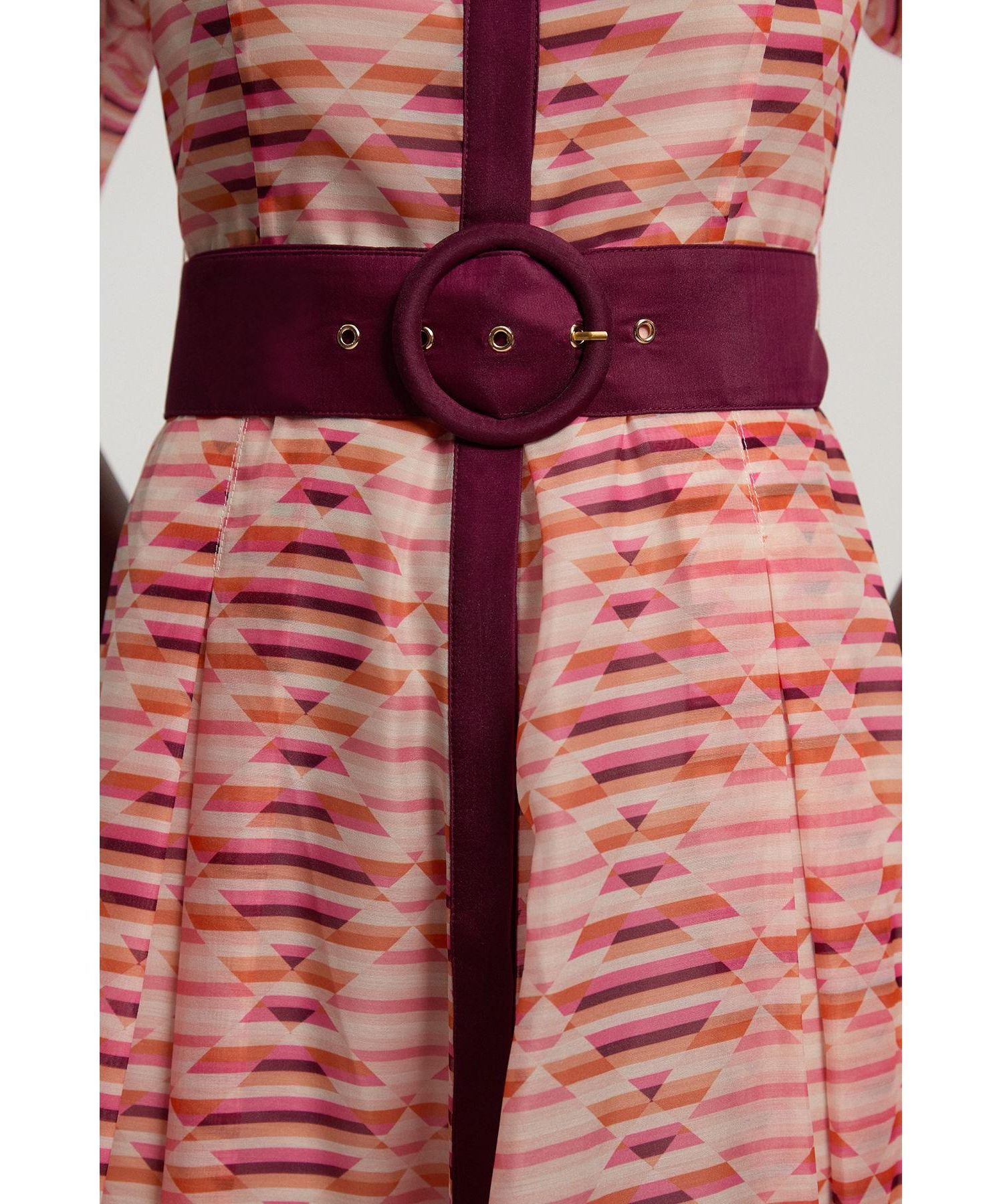Women's Short Sleeve Midi Shirt Dress
