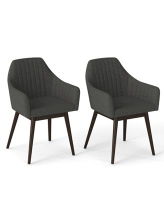 Dining Chairs Set of 2 Upholstered Accent Chairs with Cushion Seat and Backrest