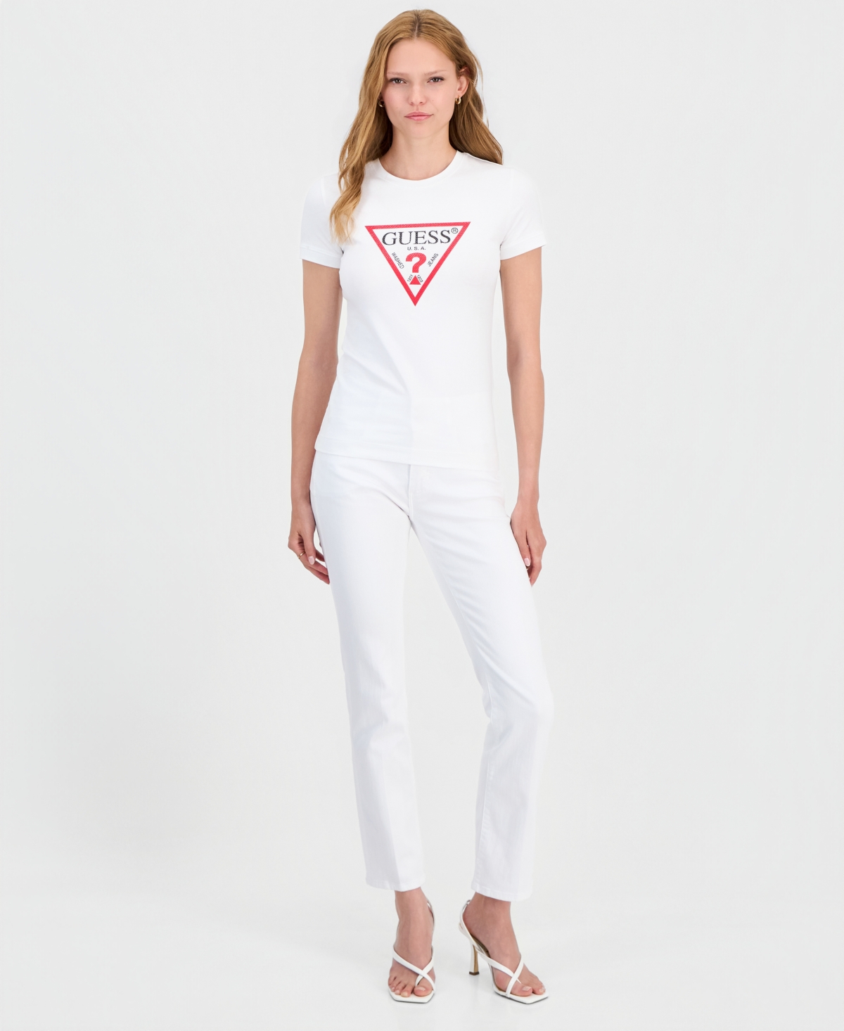 Guess Women's New Short-Sleeve Original Embellished T-Shirt