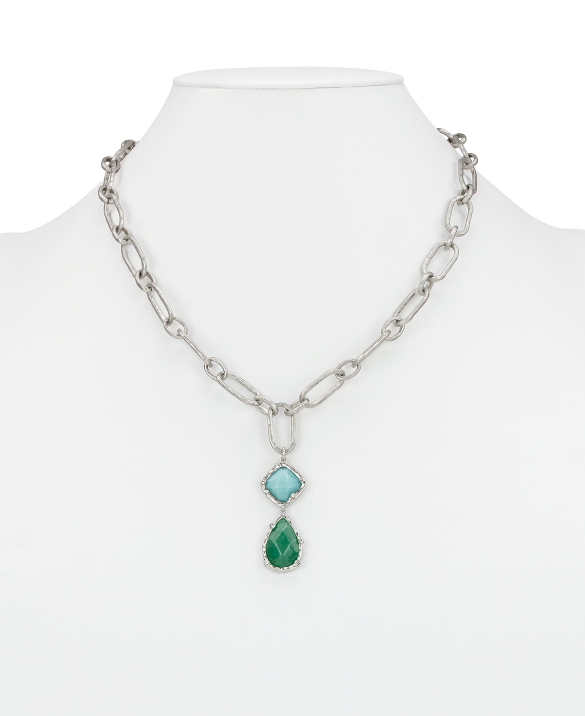 Patricia Nash Rhodium-Plated Double Drop Necklace