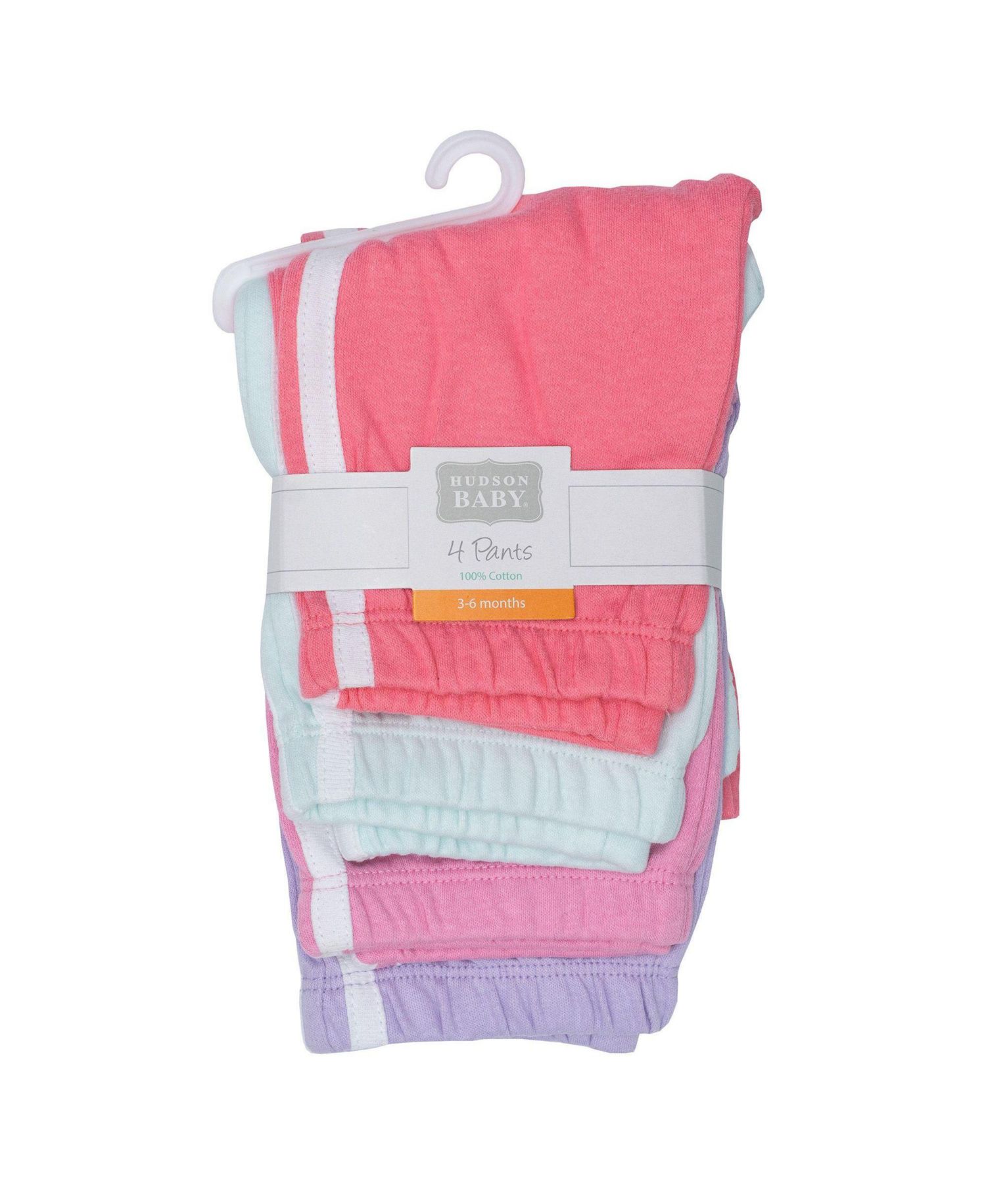 Toddler Girls Hudson Cotton 4 Pieces Pants and Leggings, Conch Shell Begonia.