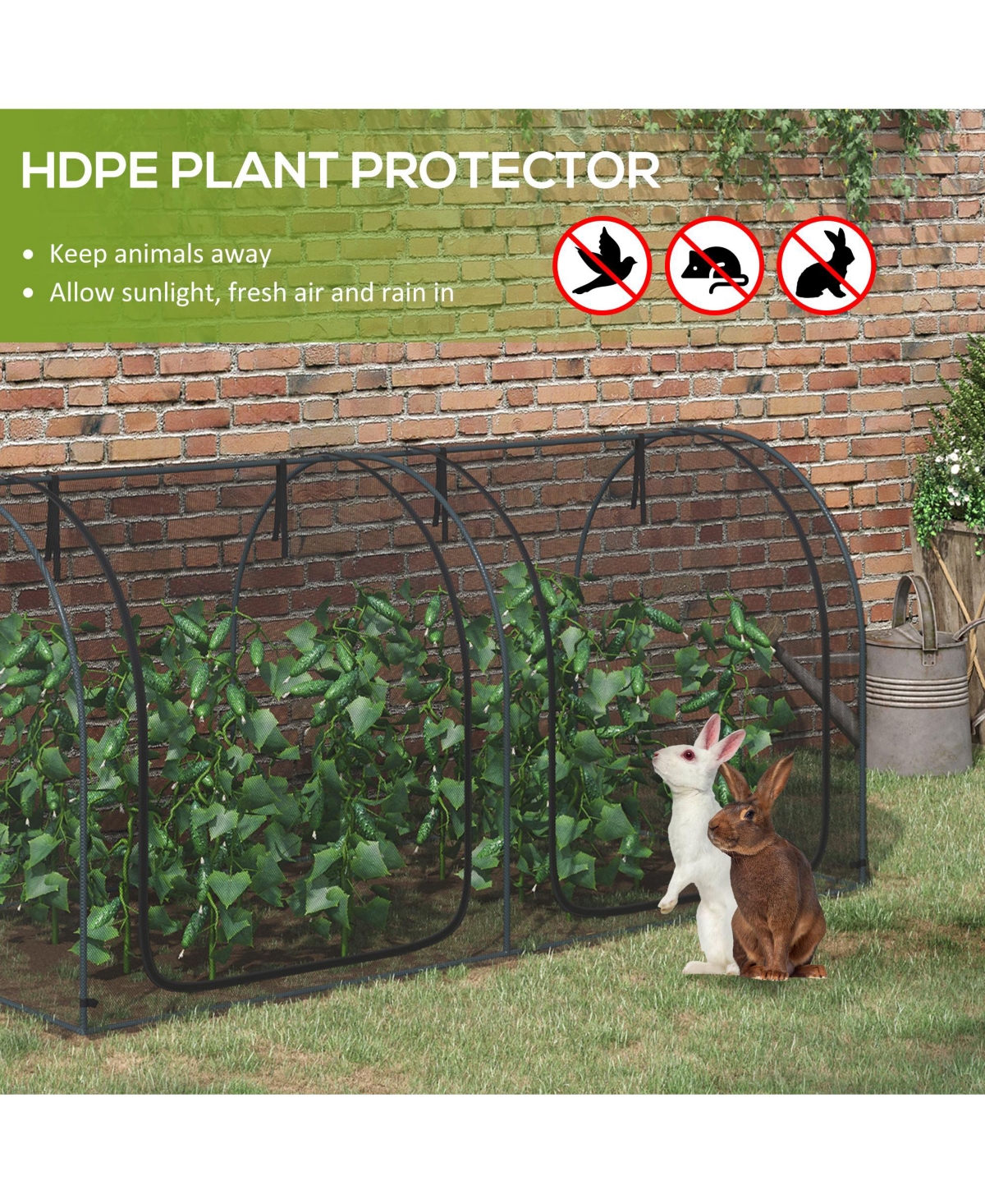 Outsunny 8 x 4ft Crop Cage with Two Zippe Doors and Storage Bag,