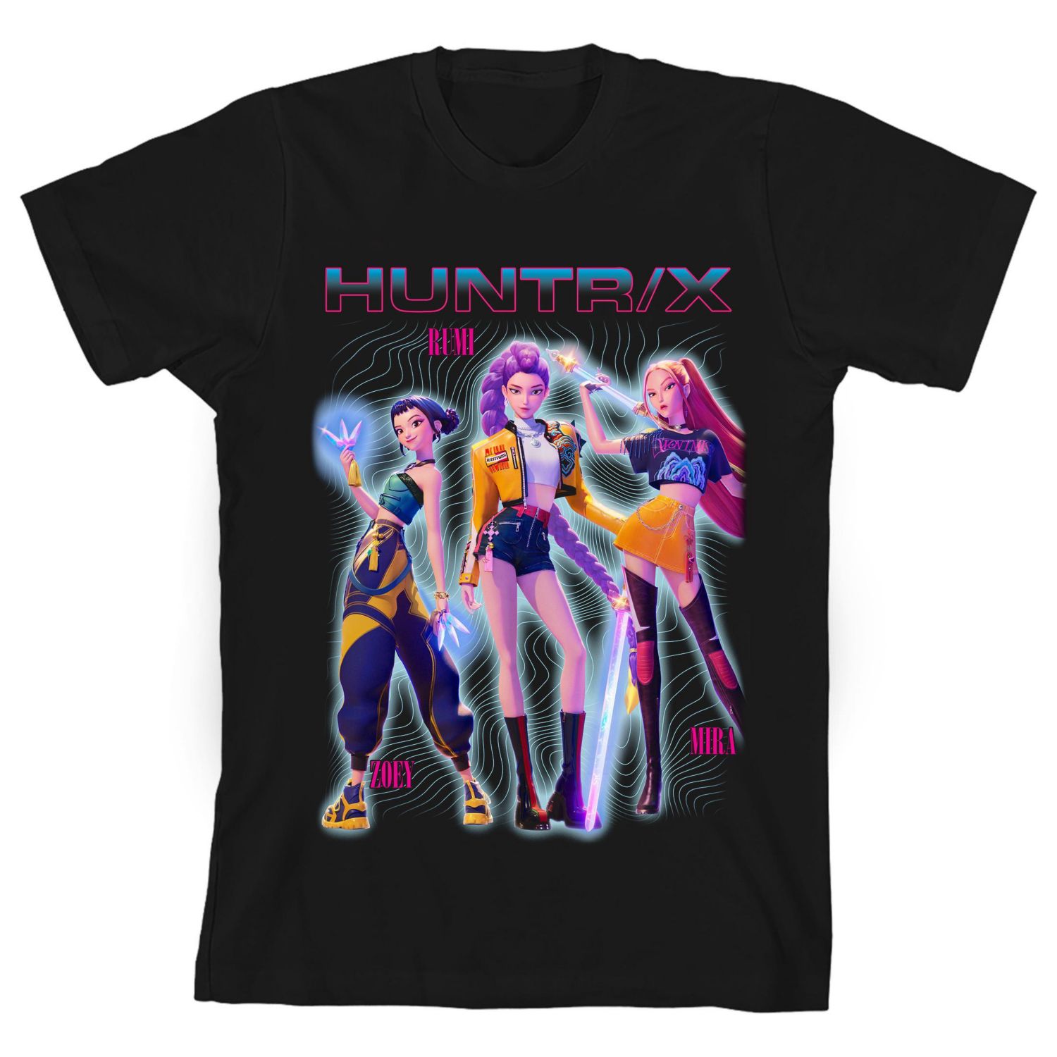 Group Shot Youth Black Crew Neck Short Sleeve T-shirt