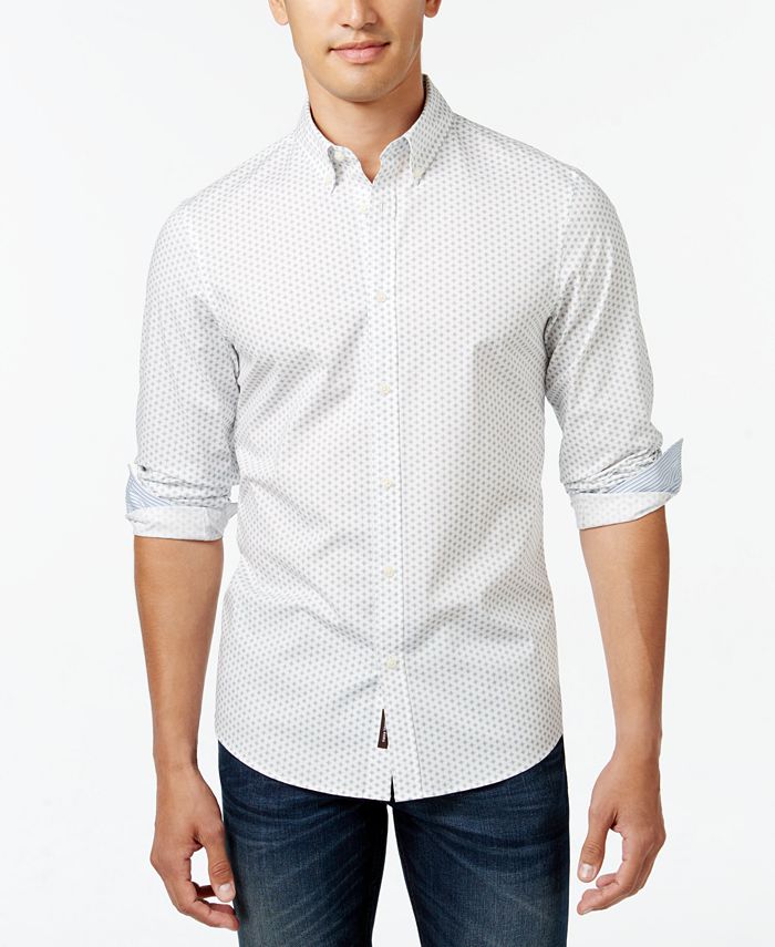 Michael Kors Men's Landon Geo-Print Long-Sleeve Shirt - Macy's