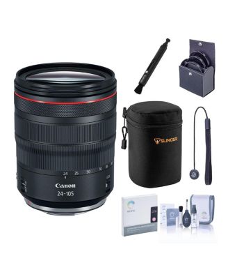 RF 24-105mm 4 L IS USM Lens Bundle with 77mm UV, CPL, ND, and VND Filters, Soft Case, Lens Cleaner, Cleaning Kit, Universal Cap Tether