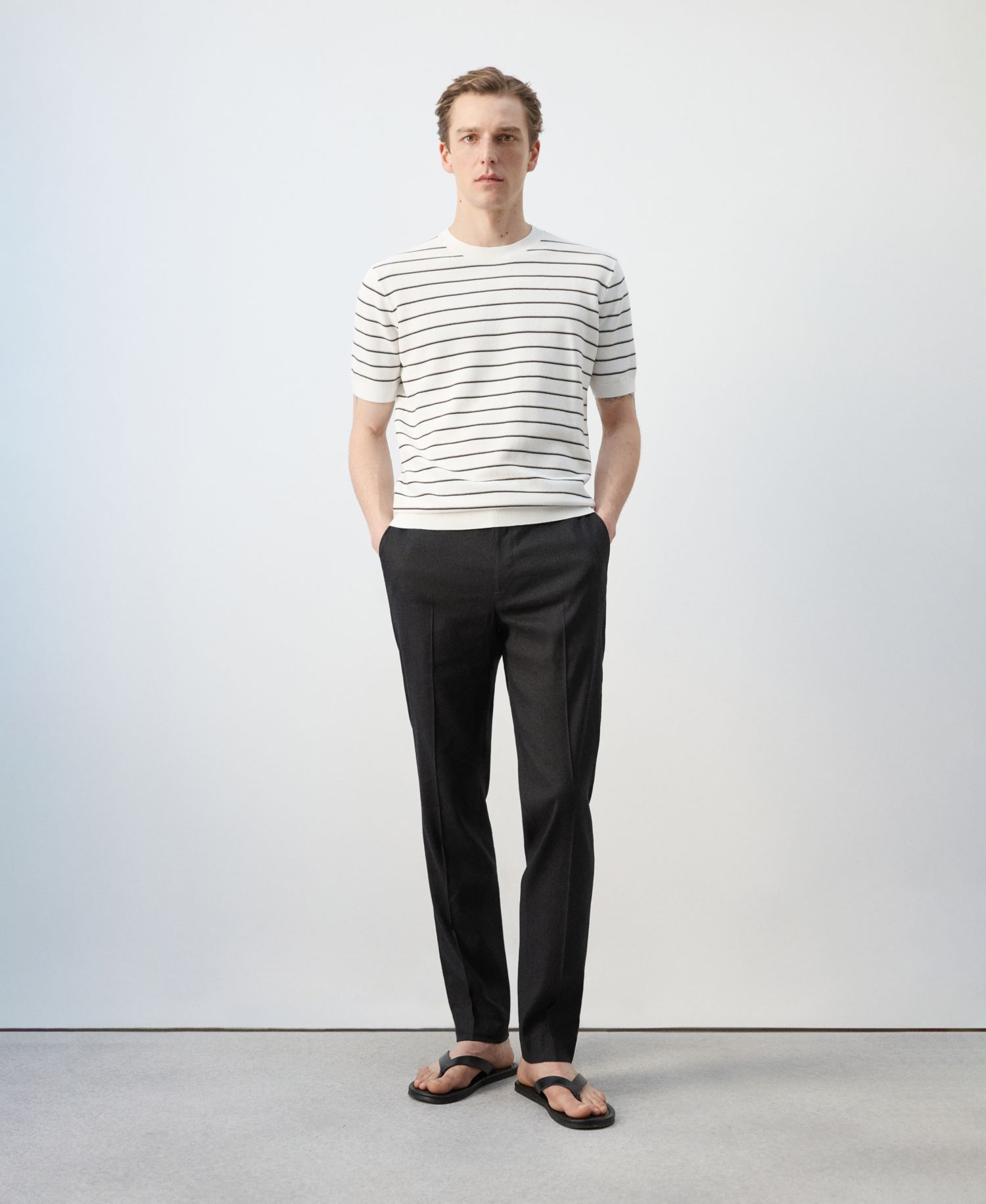 Men's Striped Knit Cotton T-Shirt