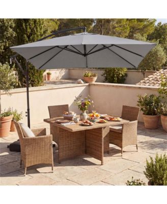  Offset Cantilever Patio Umbrella Outdoor Market Square Umbrella with 360degree