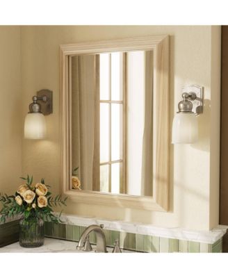 24" x 32" Inch Thick Metal Framed Wall Mirrors for Bedroom, Rectangle Wall-Mounted Mirrors