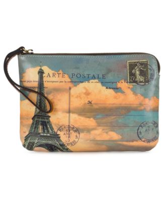 Cassini Paris Postcard Leather Wristlet