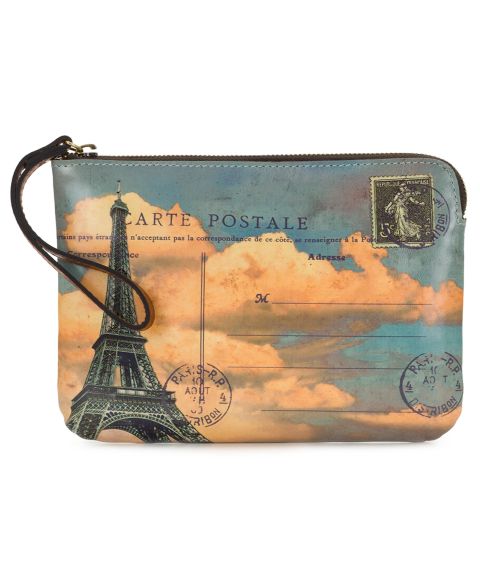 Patricia Nash Cassini Paris Postcard Leather Wristlet