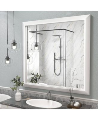 38" x 40" Inch Thick Metal Framed Wall Mirrors for Bedroom, Rectangle Wall-Mounted Mirrors