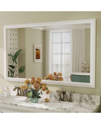 60" x 36" Inch Thick Metal Framed Wall Mirrors for Bedroom, Rectangle Wall-Mounted Mirrors