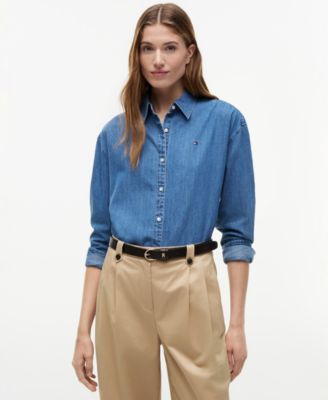 Women's Boxy-Fit Denim Shirt
