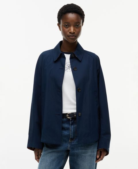 Женские куртки Tommy Hilfiger Women's Cotton Collared Long-Sleeve Jacket