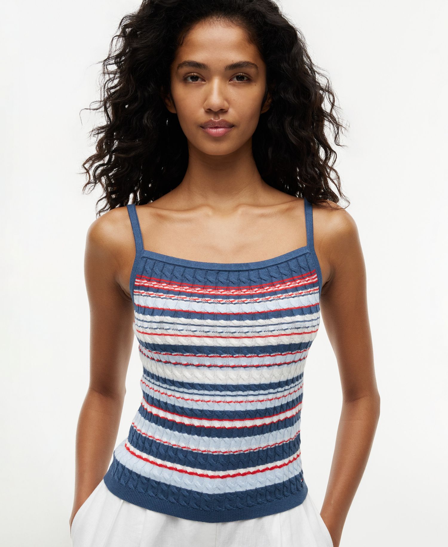 Women's Cotton Cable Strap Top