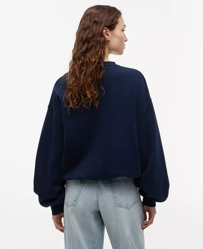 Women's Cotton-Blend Round Neck Sweatshirt - thumbnail 4