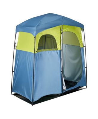 Camping Shower Tent 2-Room Portable Privacy Tent Changing Room with Shower Bag