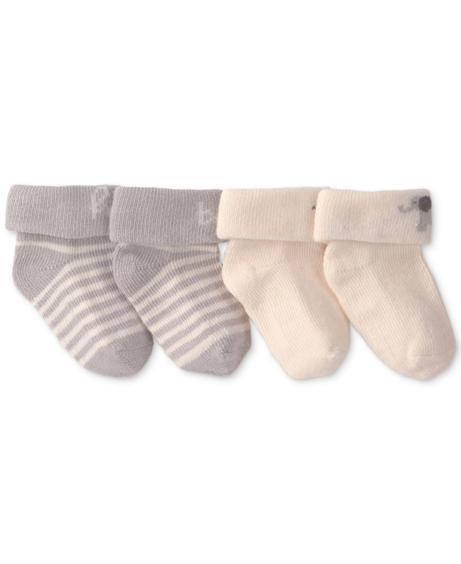 Baby Boys' or Baby Girls' Hello Baby Foldover Socks, 2-Pack