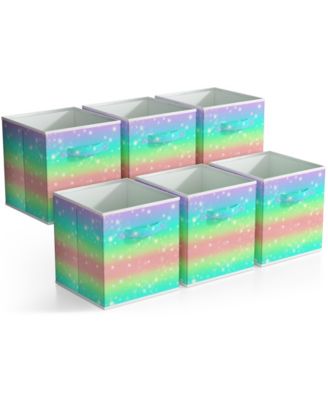 6 Pack 11 Inch Foldable Storage Cubes with Handle- for Organizing Home, Shelves, Nursery, Playroom, Closet and More