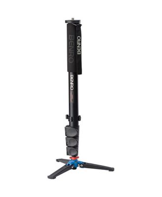 A48FD 4 Section Aluminum Monopod with 3-Leg Locking Base, 44.1lbs Capacity, 64.6" Max. Height, 22" Folded Length, Flip Lock