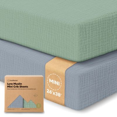 Lyra Muslin Mini Crib Sheets for Boys, Girls, 2-Pack Soft Organic Cotton Pack and Play Sheets Fitted