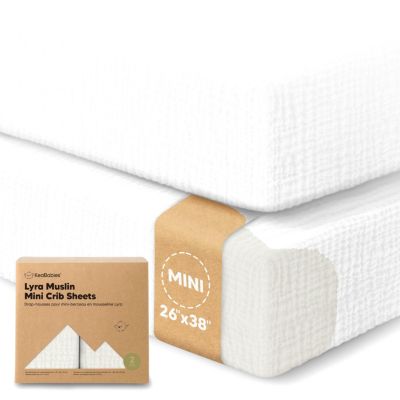Lyra Muslin Mini Crib Sheets for Boys, Girls, 2-Pack Soft Organic Cotton Pack and Play Sheets Fitted