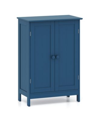 Bathroom Cabinet Wooden Storage Cabinet w/ 2 Doors and 3-Level Adjustable Shelf