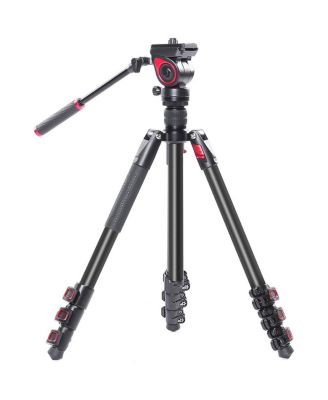 TP-801A 4-Section Aluminum Video Tripod with Fluid Head Max