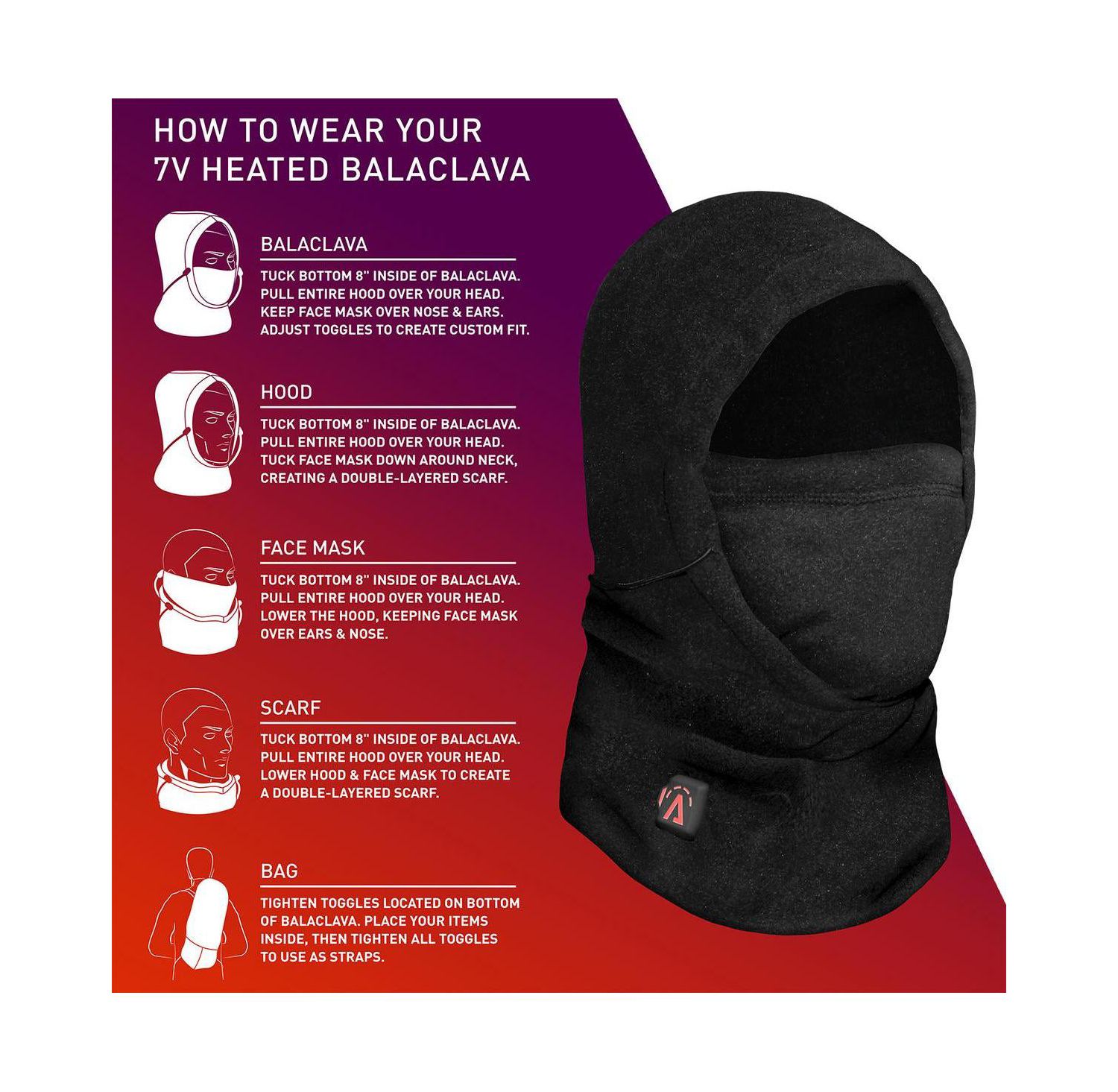 Men's 7V Battery Heated Balaclava
