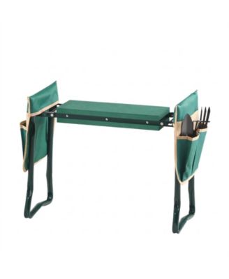 Folding Garden Kneeler Seat with 2 Tool Bags and 18mm EVA Foam Cushion